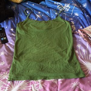 Aéropostale Green Stretch Adjustable Strap Camisole Tank  Size L Shelf Bra y2k
